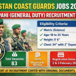Pakistan Coast Guards Jobs 2026 Sipahi General Duty recruitment advertisement